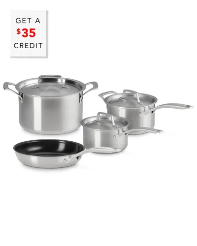 Le Creuset Essential Stainless Steel 7pc Cookware Set With $35 Credit