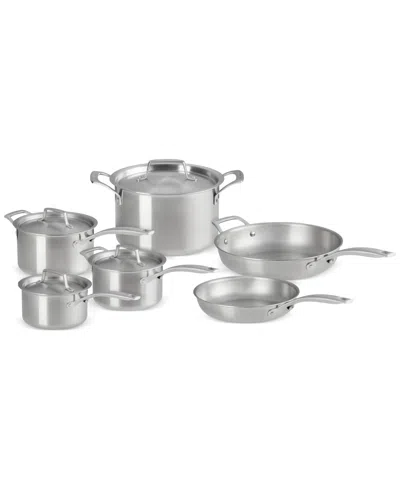 Le Creuset Essentials Stainless Steel 10-pc. Cookware Set In Metallic