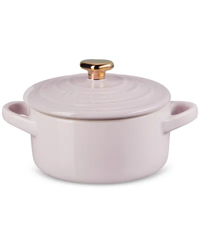 Le Creuset Figural Heart Collection Stoneware Mini Round Cocotte In Shallot