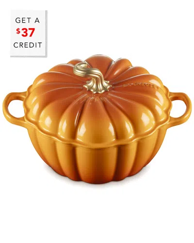Le Creuset Figural Pumpkin Cocotte With $37 Credit In Yellow