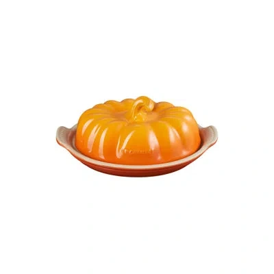 Le Creuset Figural Pumpkin Covered Butter Dish In Persimmon