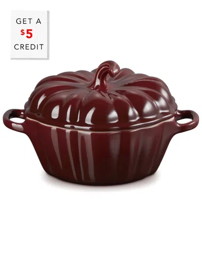 Le Creuset Figural Pumpkin Petite Cocotte With $5 Credit In Red