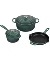 Le Creuset 5-piece Signature Enameled Cast Iron Cookware Set In Artichaut