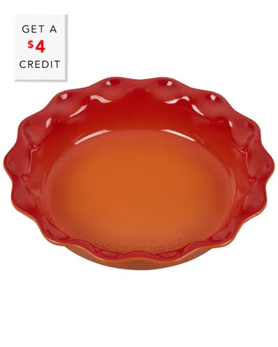 LE CREUSET LE CREUSET FLAME HERITAGE PIE DISH WITH $4 CREDIT