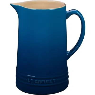 Le Creuset Glazed Stoneware 1 2/3 Quart Pitcher In Blue