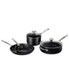 Le Creuset Hard Anodized Aluminum Nonstick 6-pc. Cookware Set In Black
