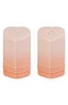 Le Creuset Heart Salt & Pepper Shaker Set In Peche