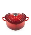 Le Creuset Heart Shape Cast Iron Casserole Dish In Blue