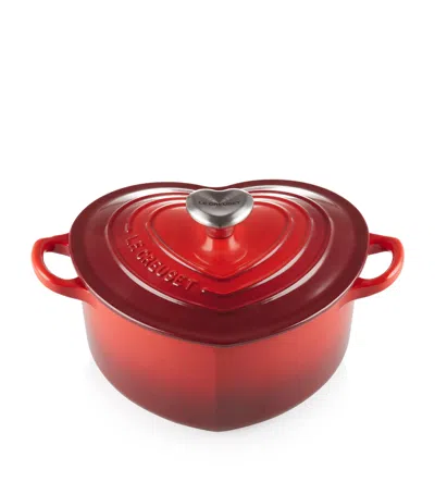 Le Creuset Heart Shape Cast Iron Casserole Dish In Blue