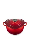 Le Creuset 하트 셰이프 리드 캐서롤 접시 In Red