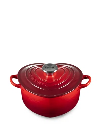 Le Creuset 하트 셰이프 리드 캐서롤 접시 In Red