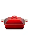 Le Creuset Heritage 2-quart Covered Square Stoneware Casserole In Cerise