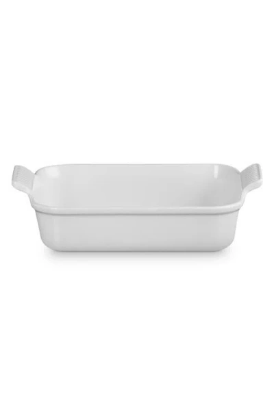 Le Creuset 4-quart Heritage Stoneware Rectangular Dish In White