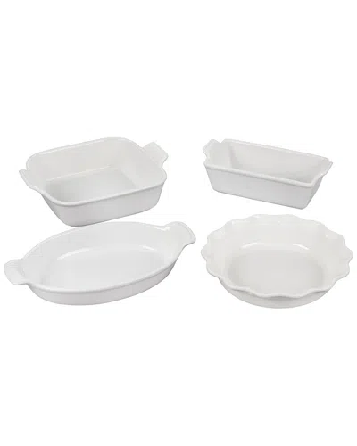 Le Creuset Stoneware 4-pc. Heritage Bakeware Essentials Set In White