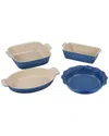 Le Creuset Heritage 4-piece Stoneware Bakeware Essentials Set In Marseille