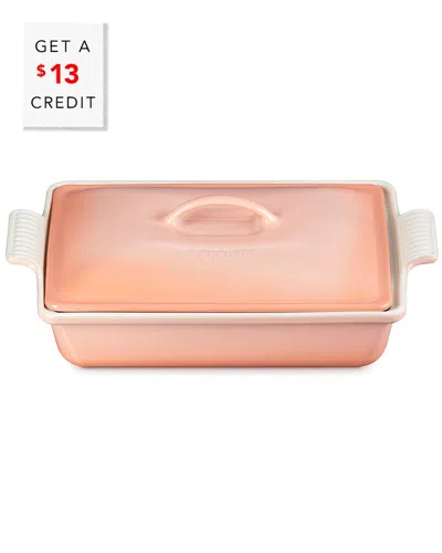 Le Creuset Heritage Covered 4qt Rectangular Casserole With $13 Credit In Orange