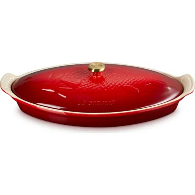 Le Creuset Heritage Covered Stoneware Fish Baker In Red