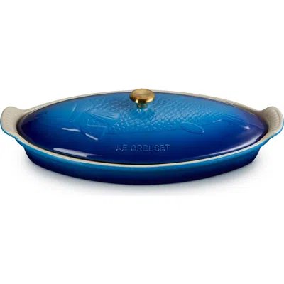 Le Creuset Heritage Covered Stoneware Fish Baker In Blue