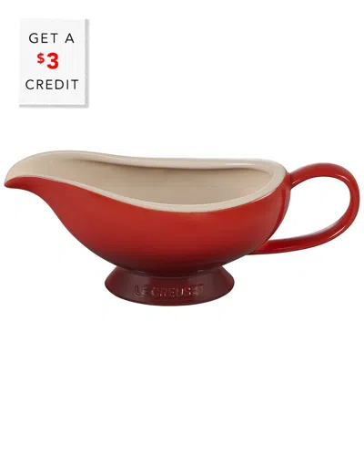 Le Creuset Heritage Gravy Boat With $3 Credit In Red