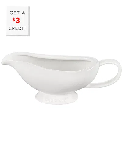 Le Creuset Heritage Gravy Boat With $3 Credit In White