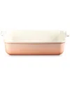 Le Creuset Stoneware 6.75 Quart Heritage Deep Rectangular Lasagna Dish In Orange
