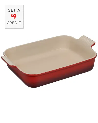 Le Creuset Heritage Rectangular Dish With $9 Credit In Red