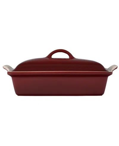 Le Creuset Heritage Stoneware 12" X 9" Covered Rectangular Baking Dish In Rhone