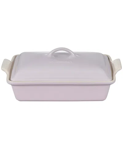 Le Creuset Heritage Stoneware 12" X 9" Covered Rectangular Baking Dish In Shallot
