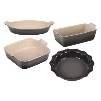 Le Creuset Heritage Stoneware 4 Piece Bakeware Set In Oyster