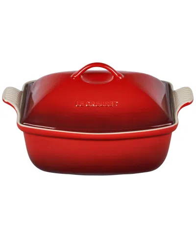 Le Creuset Heritage Stoneware 4.5 Quart Deep Baker With Lid In Cerise