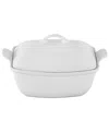 Le Creuset Heritage Stoneware 4.5 Quart Deep Baker With Lid In White