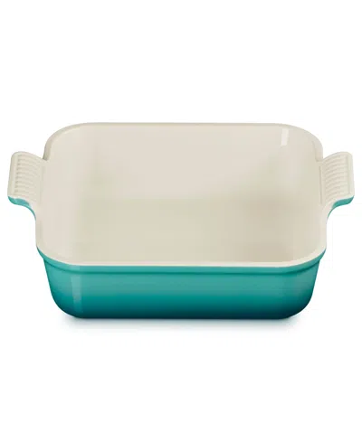 Le Creuset Heritage Stoneware 9" Square Baking Dish In Green