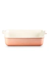 Le Creuset Stoneware 6.75 Quart Heritage Deep Rectangular Lasagna Dish In Pink