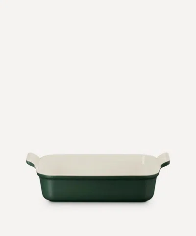 Le Creuset Heritage Stoneware Rectangular 26cm Dish In Forest In Green
