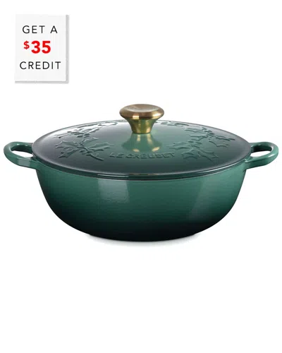 Le Creuset Holly 4.5qt Traditional Round Soup Pot With $35 Credit In Green