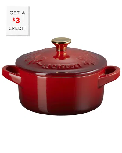 Le Creuset Holly 8oz Round Mini Cocotte With $3 Credit