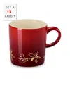 Le Creuset Stoneware Holly Collection 12 Oz. Gold Applique London Mug