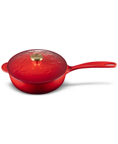 LE CREUSET HOLLY COLLECTION ENAMELED CAST IRON 2.25-QT. TRADITIONAL SAUCIER WITH LID