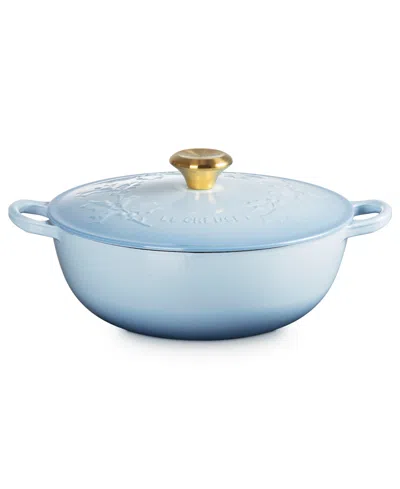 Le Creuset Holly Collection Enameled Cast Iron 4.5 Qt. Traditional Chef's Oven With Lid In Blue