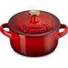 Le Creuset Holly 8oz Round Mini Cocotte With $3 Credit In Cerise