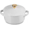 Le Creuset Stoneware Holly Collection 8-oz. Mini Cocotte In White