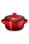 Le Creuset Holly Collection Mini Round Cocotte In Red