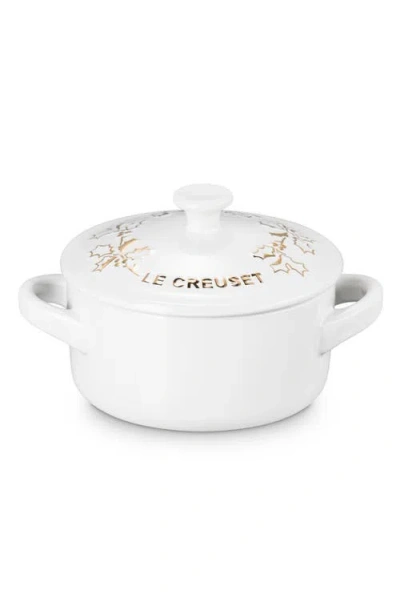 Le Creuset Holly Collection Mini Round Cocotte In White