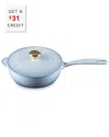 Le Creuset Holly Collection Round Saucier With $31 Credit In Blue