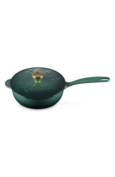 LE CREUSET LE CREUSET HOLLY COLLECTION TRADITIONAL 2.25-QUART SAUCIER WITH LID