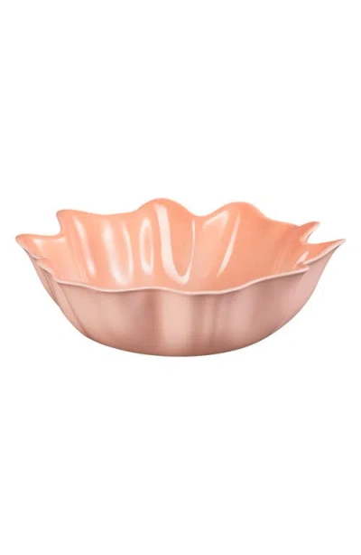 Le Creuset Iris Stoneware Ruffle Serving Bowl In Peche
