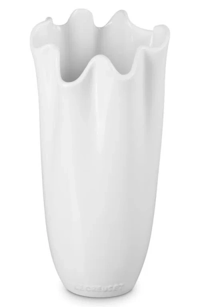 Le Creuset Iris Stoneware Vase In White