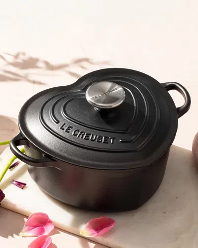 Le Creuset L'amour Signature Heart Cocotte With Stainless Steel Knob - 2 Qt In Black