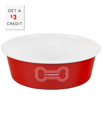 Le Creuset Large Dog Bowl With $3 Credit In Red