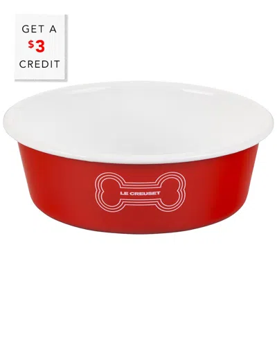 LE CREUSET LE CREUSET LARGE DOG BOWL WITH $3 CREDIT